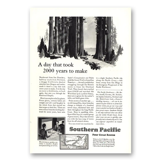 1930 Southern Pacific Day That Took Years to Make Vintage Magazine Print Ad