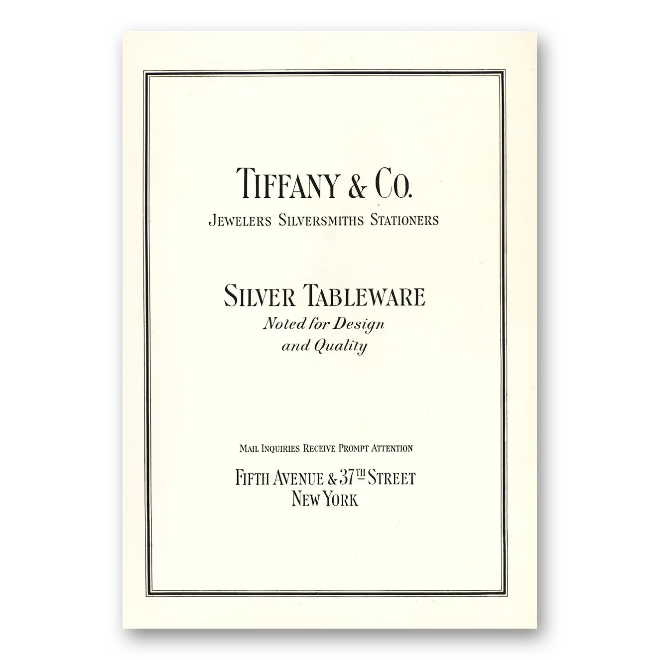 1930 Tiffany & Co Silver Tableware Vintage Magazine Print Ad