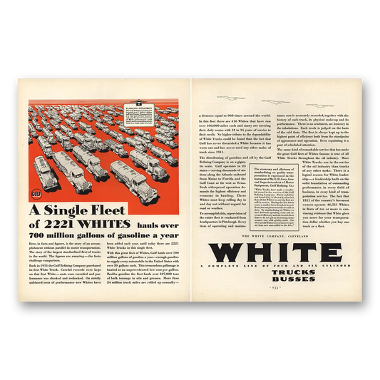 1930 White Trucks Single Fleet 2221 Whites Vintage Magazine Print Ad