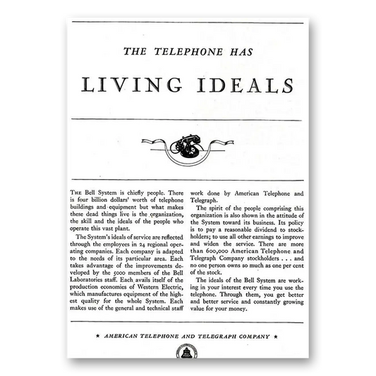 1931 American Telephone Telephone Has Living Ideals Vintage Magazine Print Ad