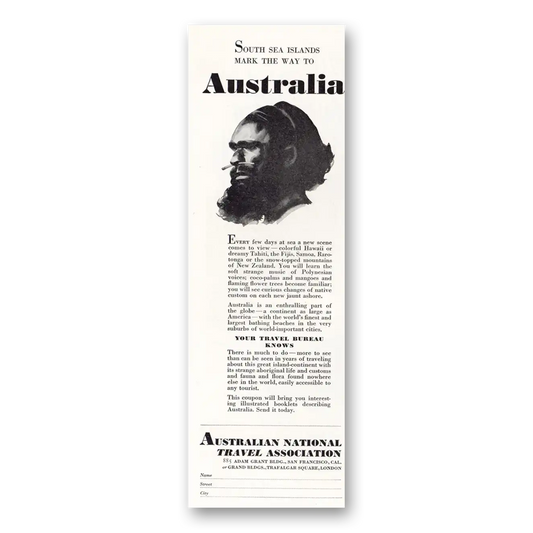 1931 Australia South Sea Islands Mark the Way Vintage Magazine Print Ad