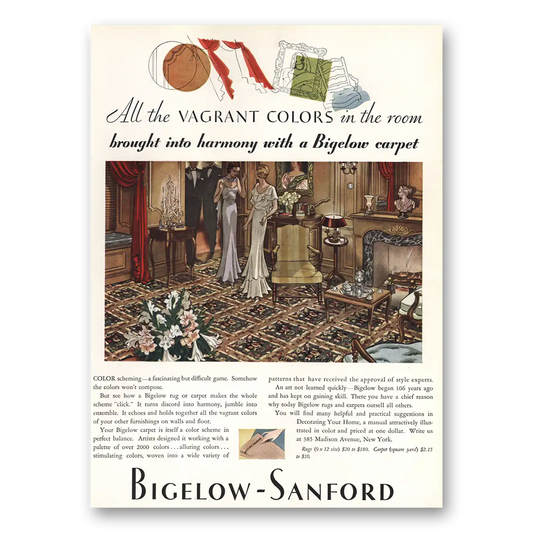 1931 Bigelow Carpet All the Vagrant Colors Vintage Magazine Print Ad