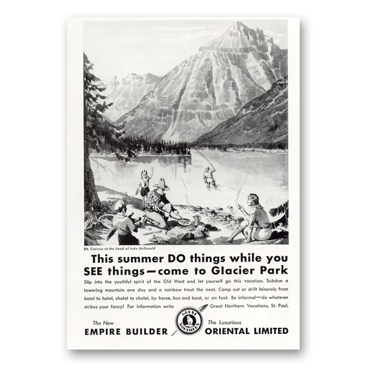 1931 Great Northern Railway Come to Glacier Park Walter Orlson Vintage Magazine Print Ad