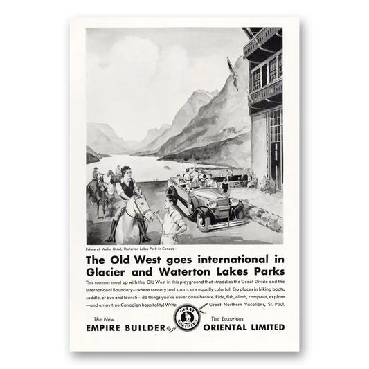 1931 Great Northern Railway Old West Empire Builder Vintage Magazine Print Ad