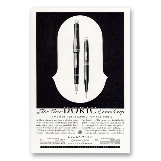 1931 Wahl Eversharp Pen Pencil Doric Vintage Magazine Print Ad