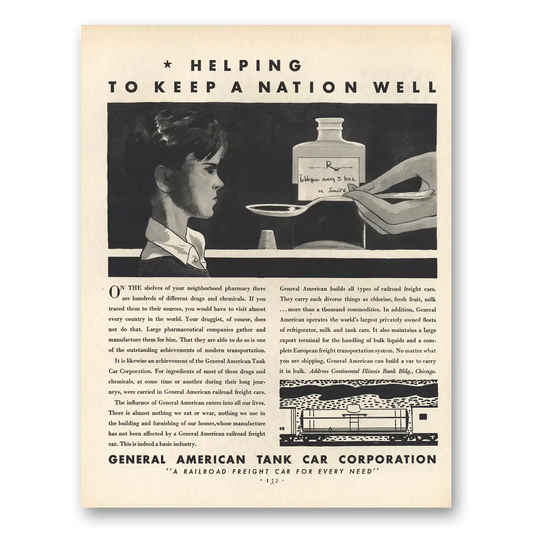 1931 General American Tank Car Keep a Nation Well Vintage Magazine Print Ad