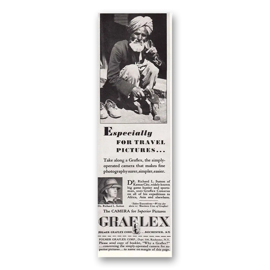 1931 Graflex Cameras Richard L Sutton Vintage Magazine Print Ad