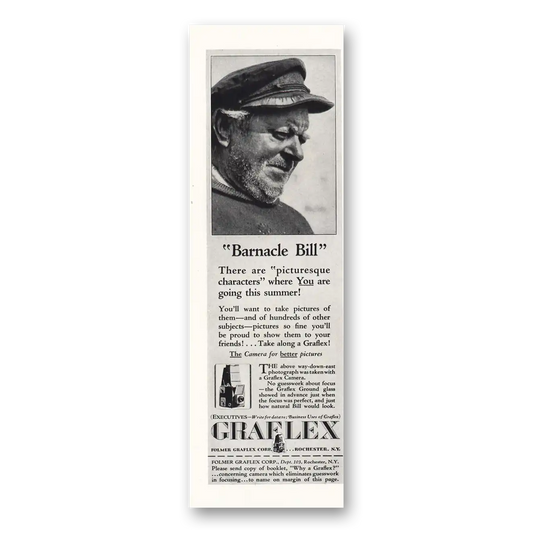 1931 Graflex Cameras Barnacle Bill Vintage Magazine Print Ad