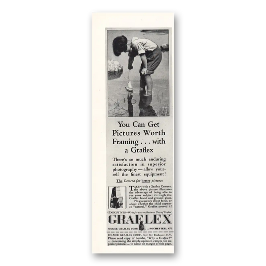 1931 Graflex Cameras You Can Get Pictures Worth Framing Vintage Magazine Print Ad