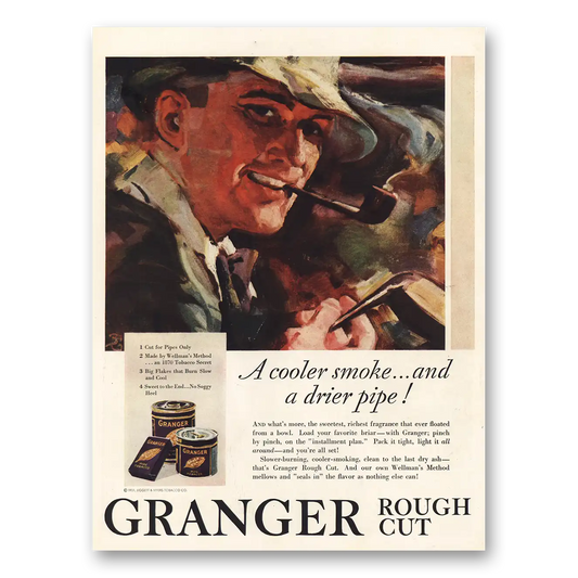 1931 Granger Pipe Tobacco Cooler Smoke Drier Pipe Vintage Magazine Print Ad