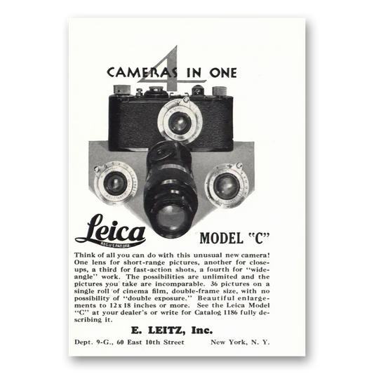 1931 Leica Cameras Model C4 Cameras In One Vintage Magazine Print Ad