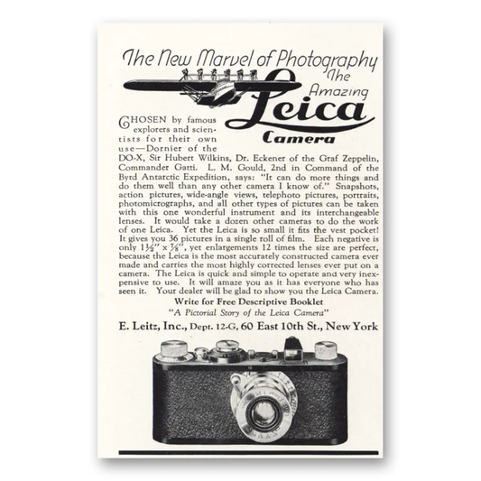 1931 Leica Cameras New Marvel of Photography Vintage Magazine Print Ad