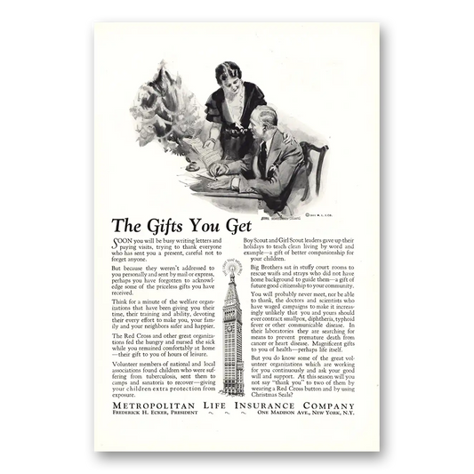 1931 Metropolitan Life Insurance Gifts You Get Vintage Magazine Print Ad