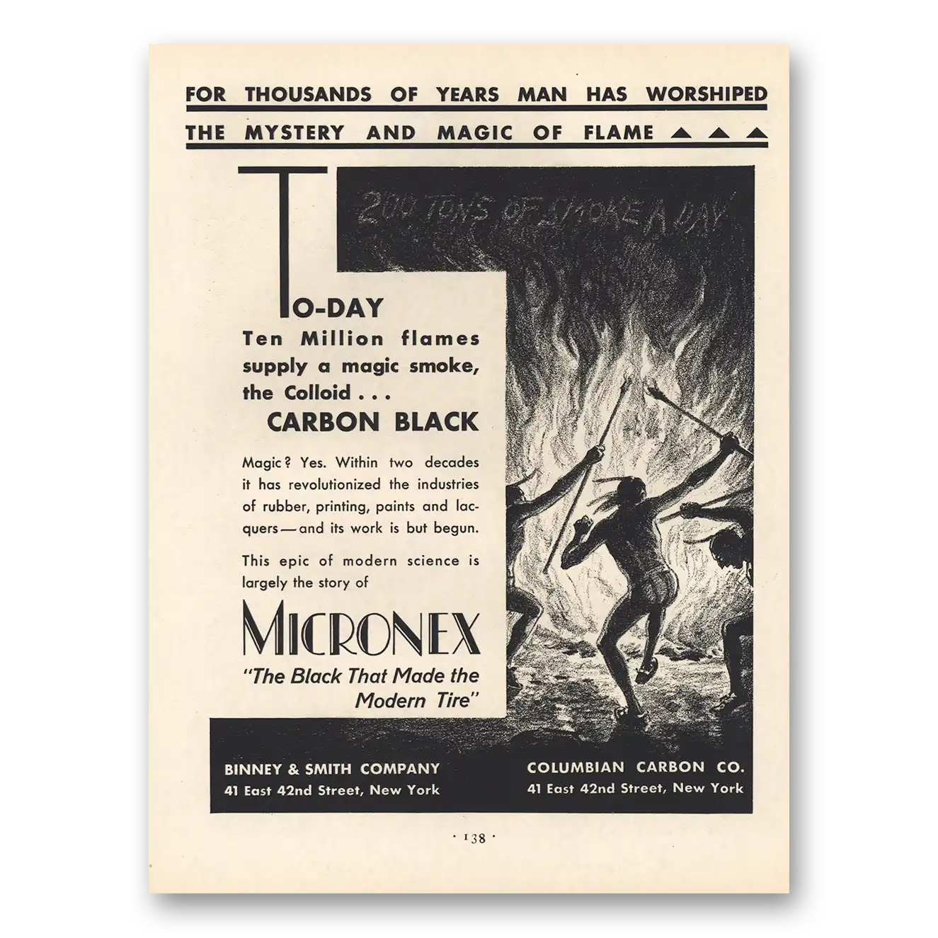 1931 Micronex Magic Smoke Carbon Black Vintage Magazine Print Ad