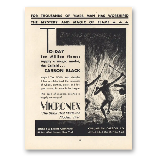 1931 Micronex Magic Smoke Carbon Black Vintage Magazine Print Ad