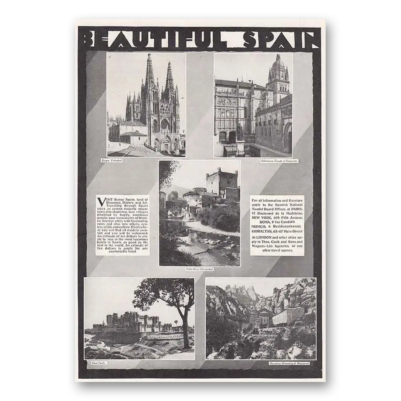 1931 Spain Burgos Cathedral Vintage Magazine Print Ad