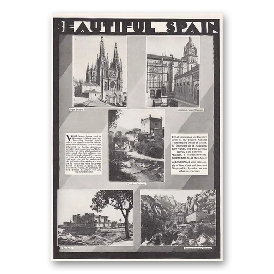 1931 Spain Burgos Cathedral Vintage Magazine Print Ad