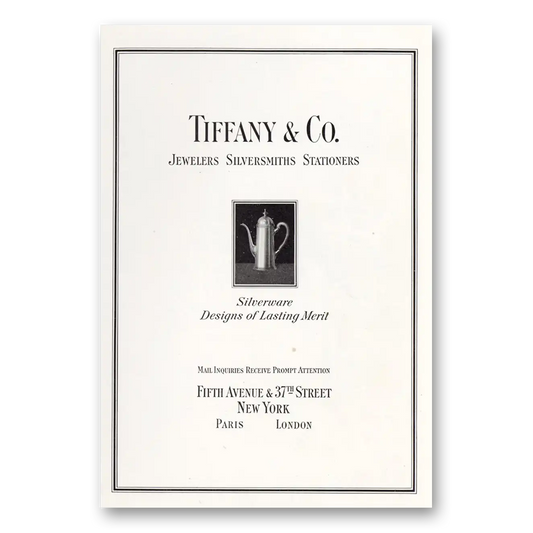 1931 Tiffany & Co Silverware Designs of Lasting Vintage Magazine Print Ad