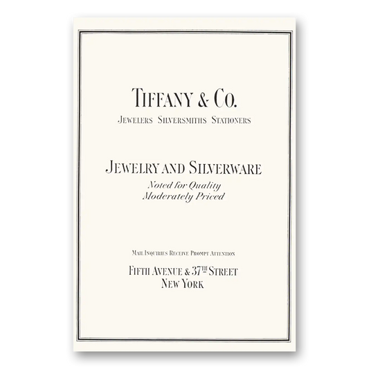 1931 Tiffany & Co Jewelry and Silverware Noted for Quality Vintage Magazine Print Ad