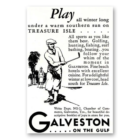 1931 Galveston Texas Play All Winter Long Vintage Magazine Print Ad