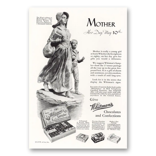 1931 Whitmans Chocolates Mothers Day Vintage Magazine Print Ad