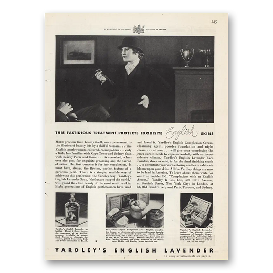 1932 English Lavender Fastidious Treatment Protects Vintage Magazine Print Ad