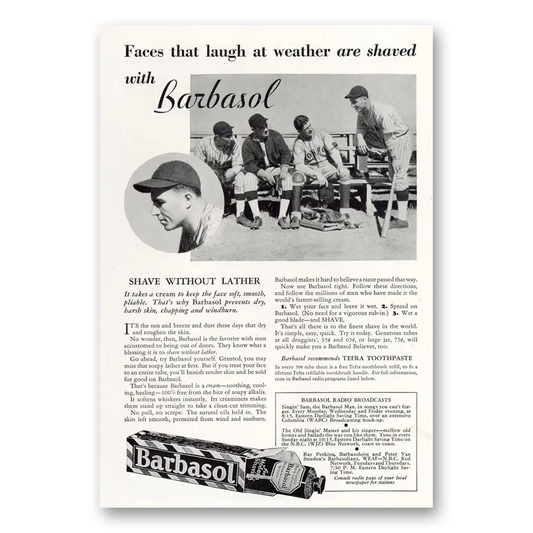 1932 Barbasol Shaving Cream Faces That Laugh Vintage Magazine Print Ad