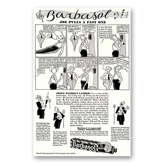 1932 Barbasol Shaving Cream Joe Pulls a Fast One Vintage Magazine Print Ad