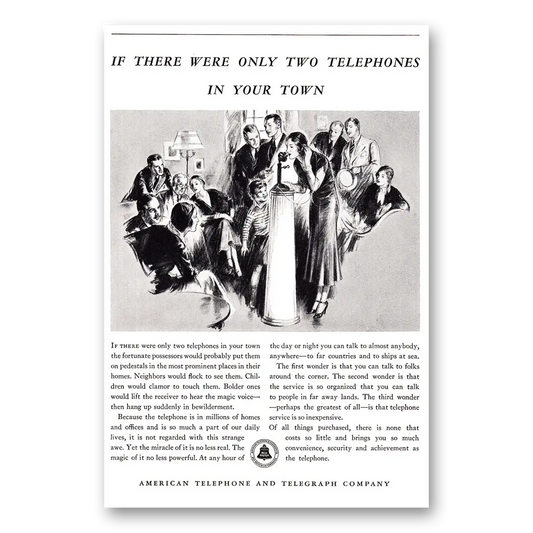 1932 American Telephone There Were Only Two Telephones In Your Town Vintage Magazine Print Ad