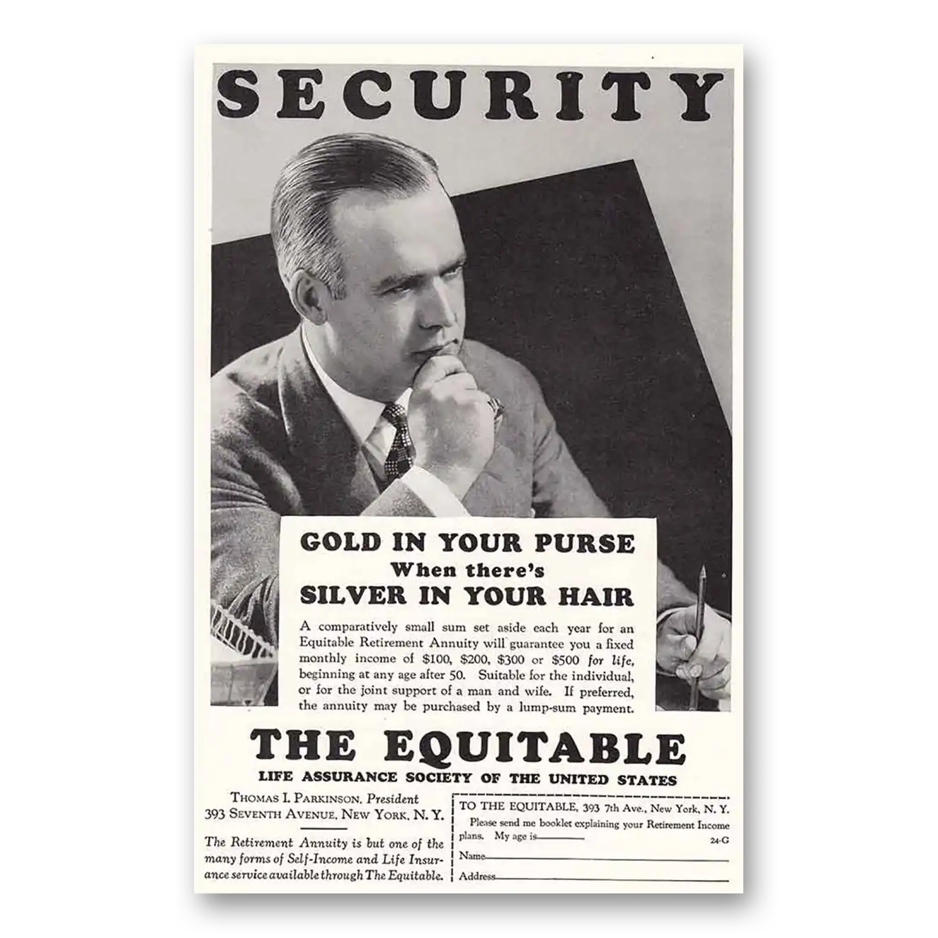 1932 Equitable Life Assurance Society Security Vintage Magazine Print Ad