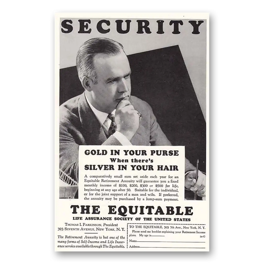 1932 Equitable Life Assurance Society Security Vintage Magazine Print Ad