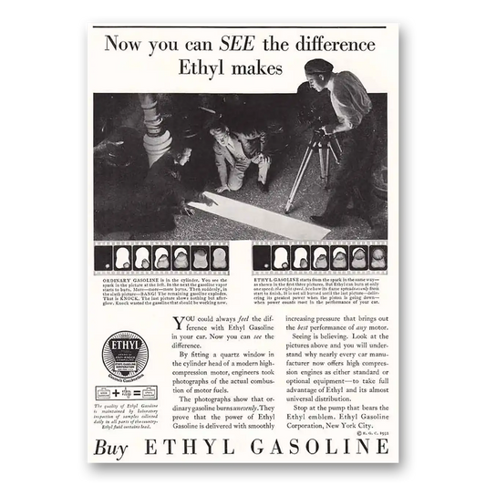 1932 Ethyl Gasoline Now You Can See Vintage Magazine Print Ad