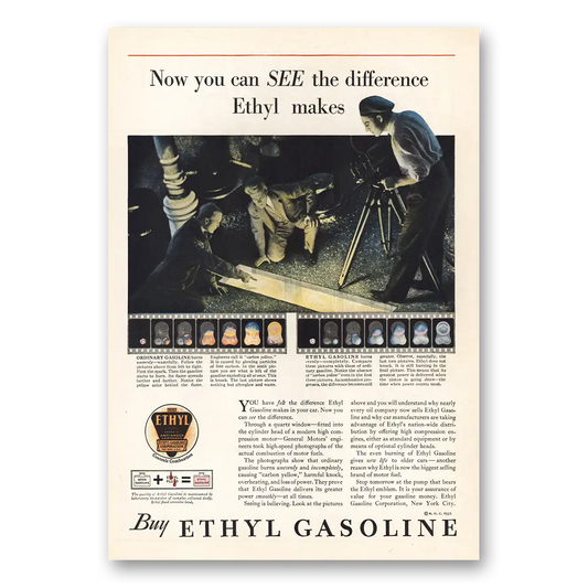 1932 Ethyl Gasoline Now You Can See the Difference Vintage Magazine Print Ad