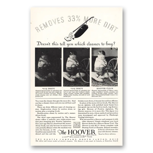 1932 Hoover Vacuum Tell You Which Cleaner To Buy Vintage Magazine Print Ad