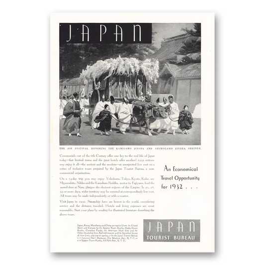 1932 Japan Aoi Festival Kamigamo Jinsha Vintage Magazine Print Ad