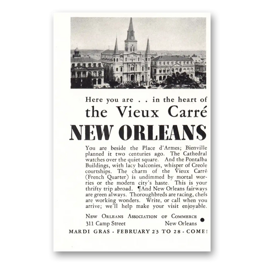 1932 New Orleans Louisiana New Orleans Vieux Carre Vintage Magazine Print Ad