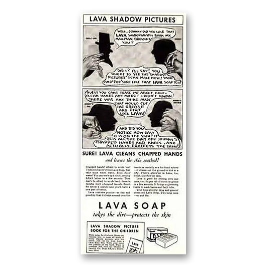 1932 Lava Soap Shadow Pictures Vintage Magazine Print Ad