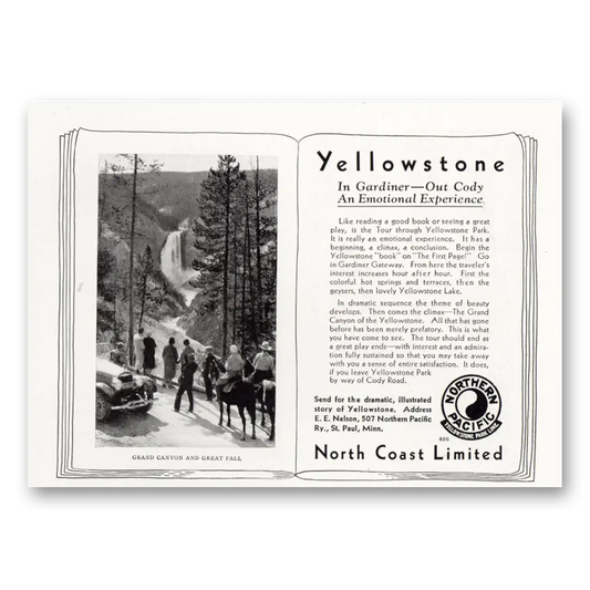 1932 Northern Pacific Railway Gardiner Out Cody Yellowstone Vintage Magazine Print Ad