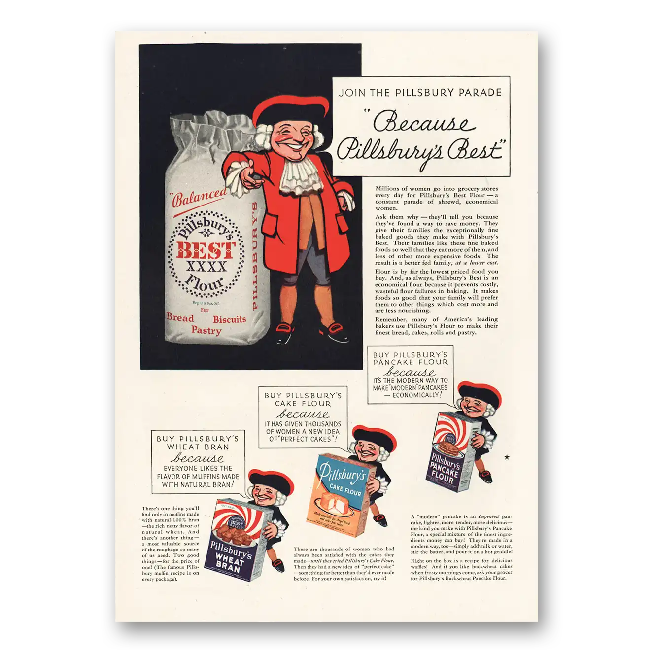 1932 Pillsbury Flour Best Join the Pillsbury Parade Vintage Magazine Print Ad