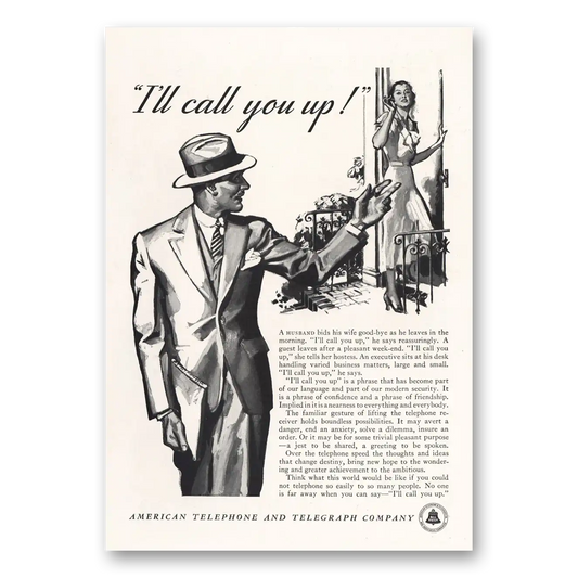 1933 American Telephone Call You Up Vintage Magazine Print Ad