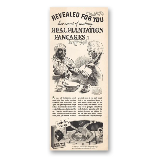 1933 Aunt Jemima Plantation Pancakes Vintage Magazine Print Ad