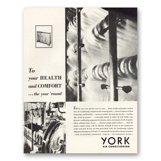 1933 York Air Conditioning Your Health and Comfort Vintage Magazine Print Ad