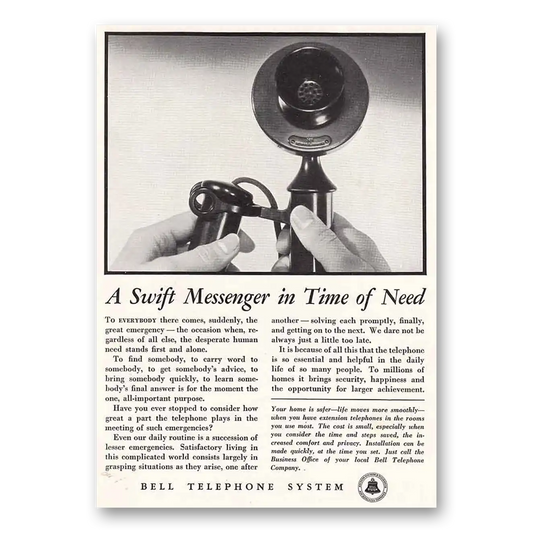 1934 Bell Telephone Messenger Vintage Magazine Print Ad