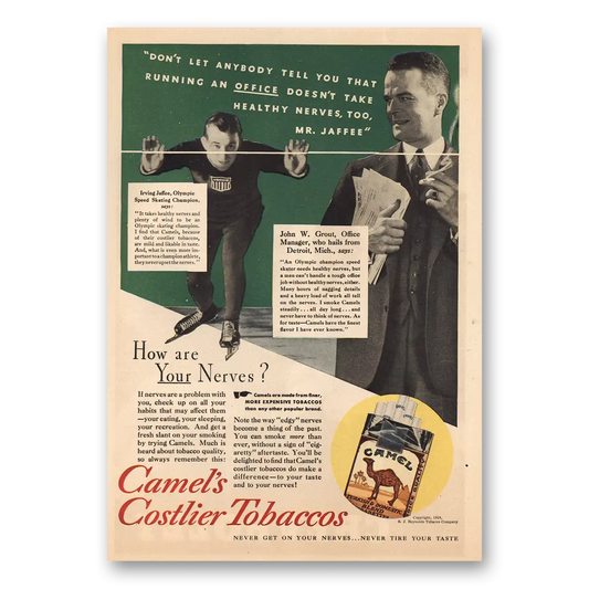 1934 Camel Cigarettes Irving Jaffee Vintage Magazine Print Ad