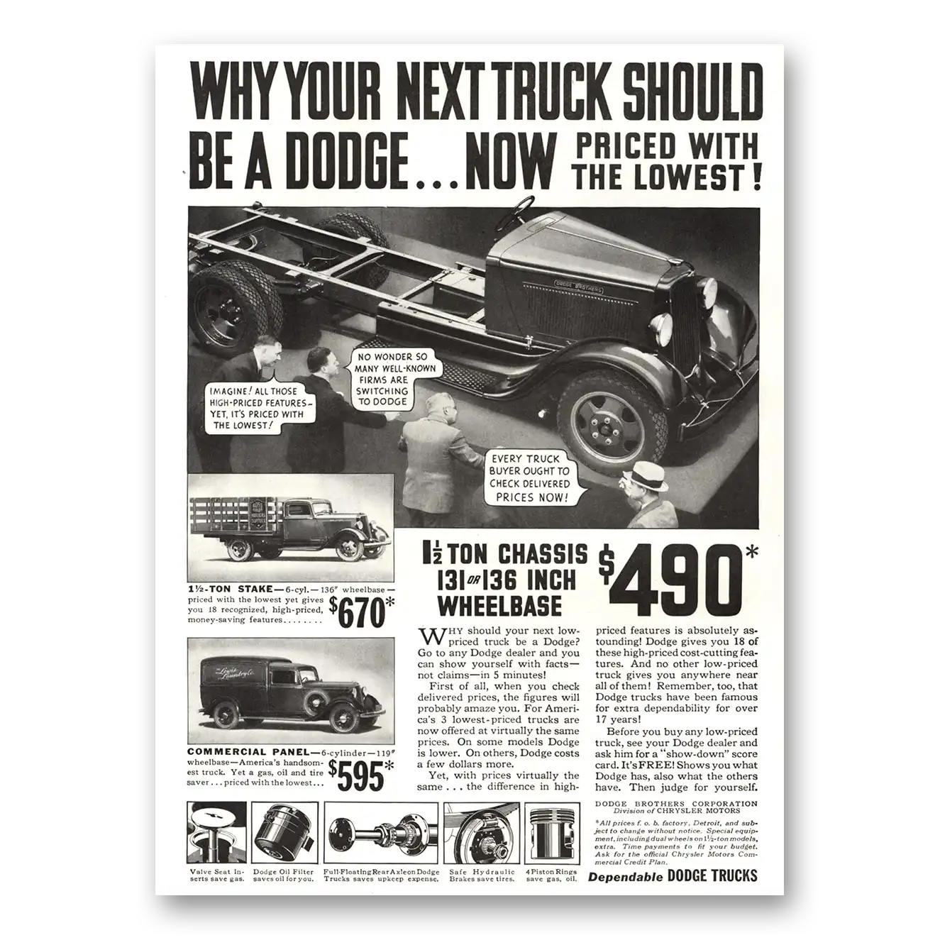 1934 Dodge Trucks Next Truck Should Be a Dodge Vintage Magazine Print Ad