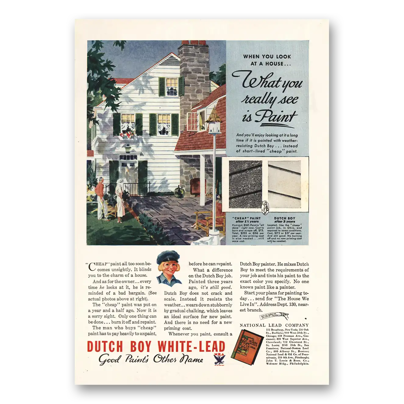 1934 Dutch Boy Paint What You Really See Vintage Magazine Print Ad