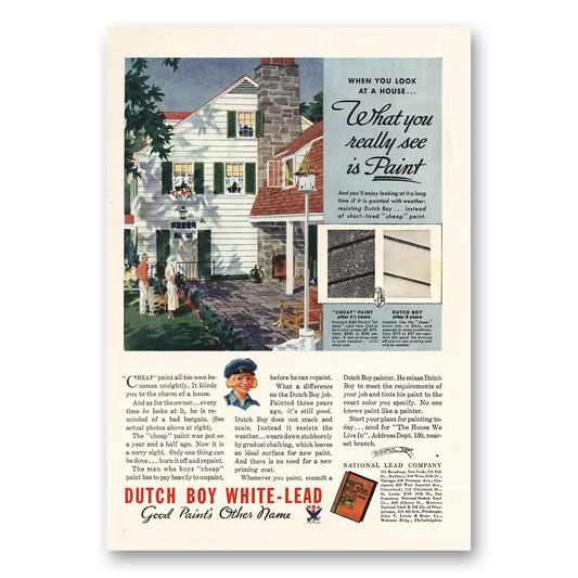 1934 Dutch Boy Paint What You Really See Vintage Magazine Print Ad