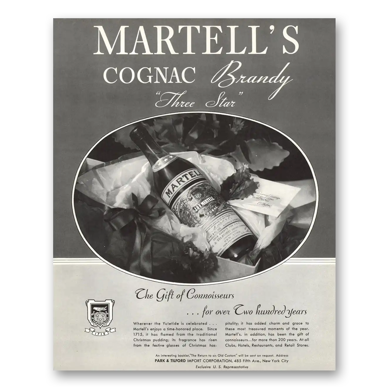 1934 Martell Cognac Cognac Brandy Three Star Vintage Magazine Print Ad