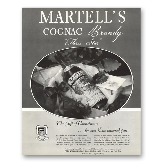 1934 Martell Cognac Cognac Brandy Three Star Vintage Magazine Print Ad