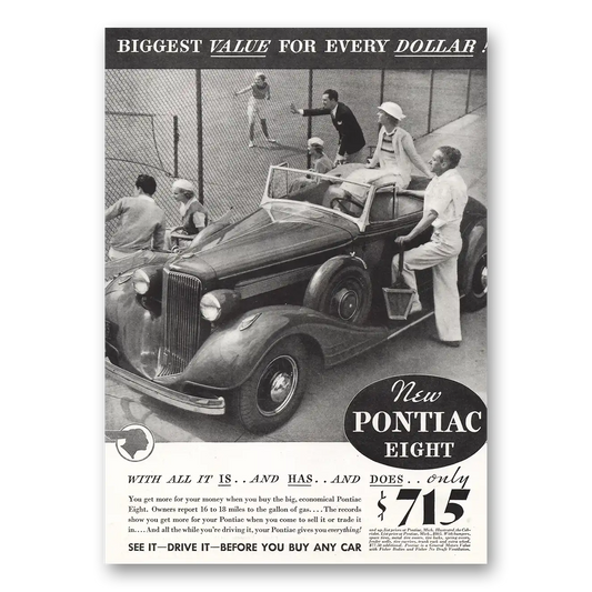 1934 Pontiac Eight With All It Is Vintage Magazine Print Ad